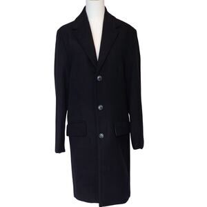 Slate & Stone Men's Black Wool Classic Tailored Topcoat Size Small NWT